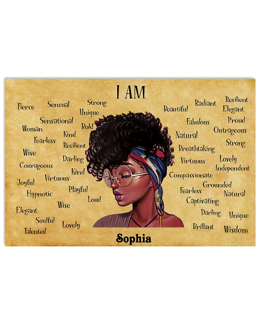 AFRO GIRL - I AM  - CUSTOM NAME