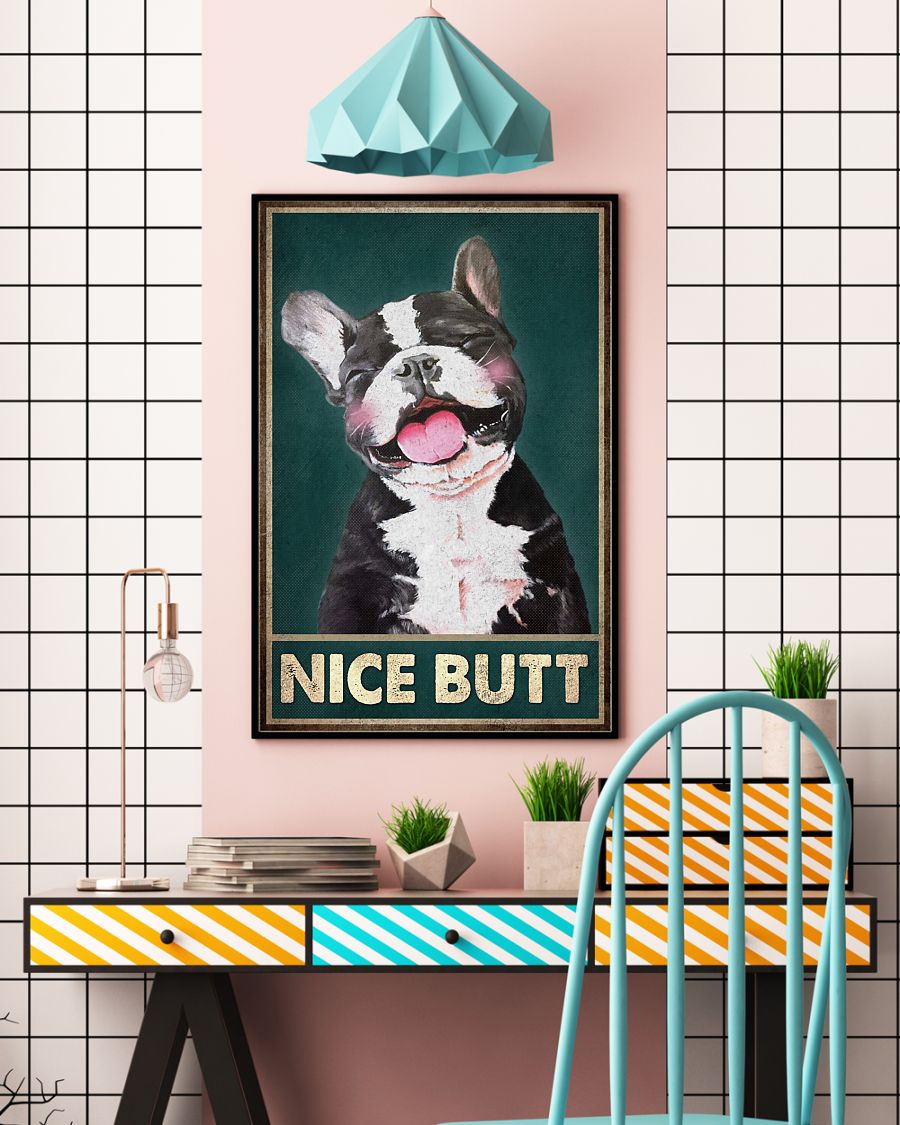 Nice Butt Poster - Dog Funny Toilet Poster - Bathroom Wall Art Decor - No Frame Full Size 11''x17'' 16''x24'' 24''x36''