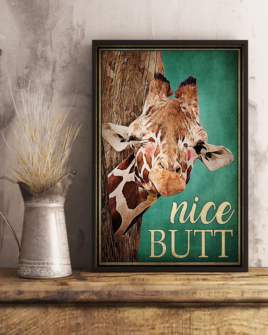 Nice Butt Poster - Giraffe Funny Toilet Poster - Bathroom Decor - No Frame Full Size 11''x17'' 16''x24'' 24''x36''