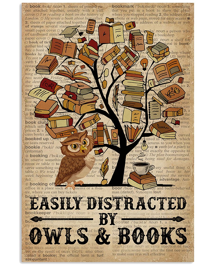 Dictionary Easily Distracted Tree Book And Owls