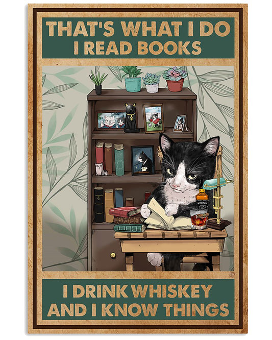 Tuxedo Cat Read Books And Drink Whiskey