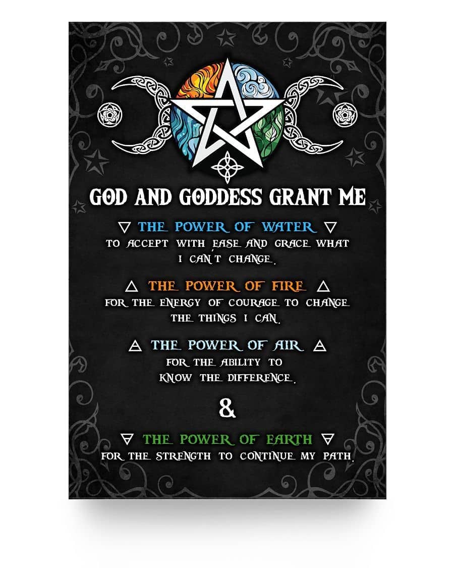 Witch Home Decor - The Power Of Water Fire Air Earth Poster