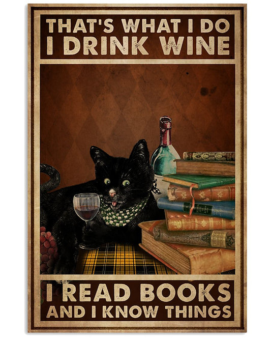 Black Cat And Wine Reading 