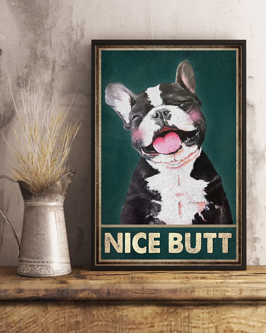 Nice Butt Poster - Dog Funny Toilet Poster - Bathroom Wall Art Decor - No Frame Full Size 11''x17'' 16''x24'' 24''x36''