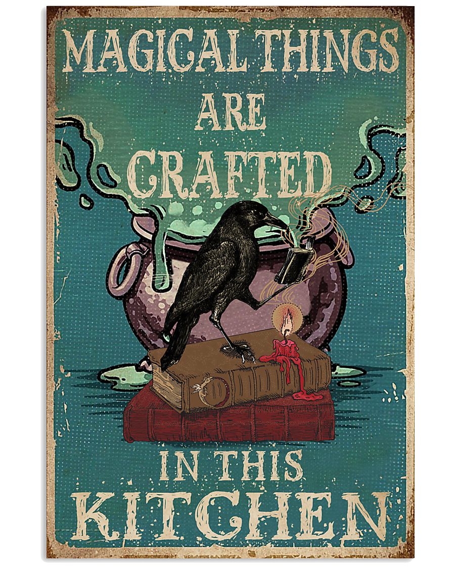 Retro Teal Magical Things Kitchen Reading Witch