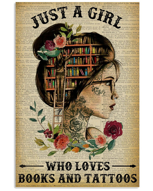 A Girl Who Loves Books And Tattoos Reading