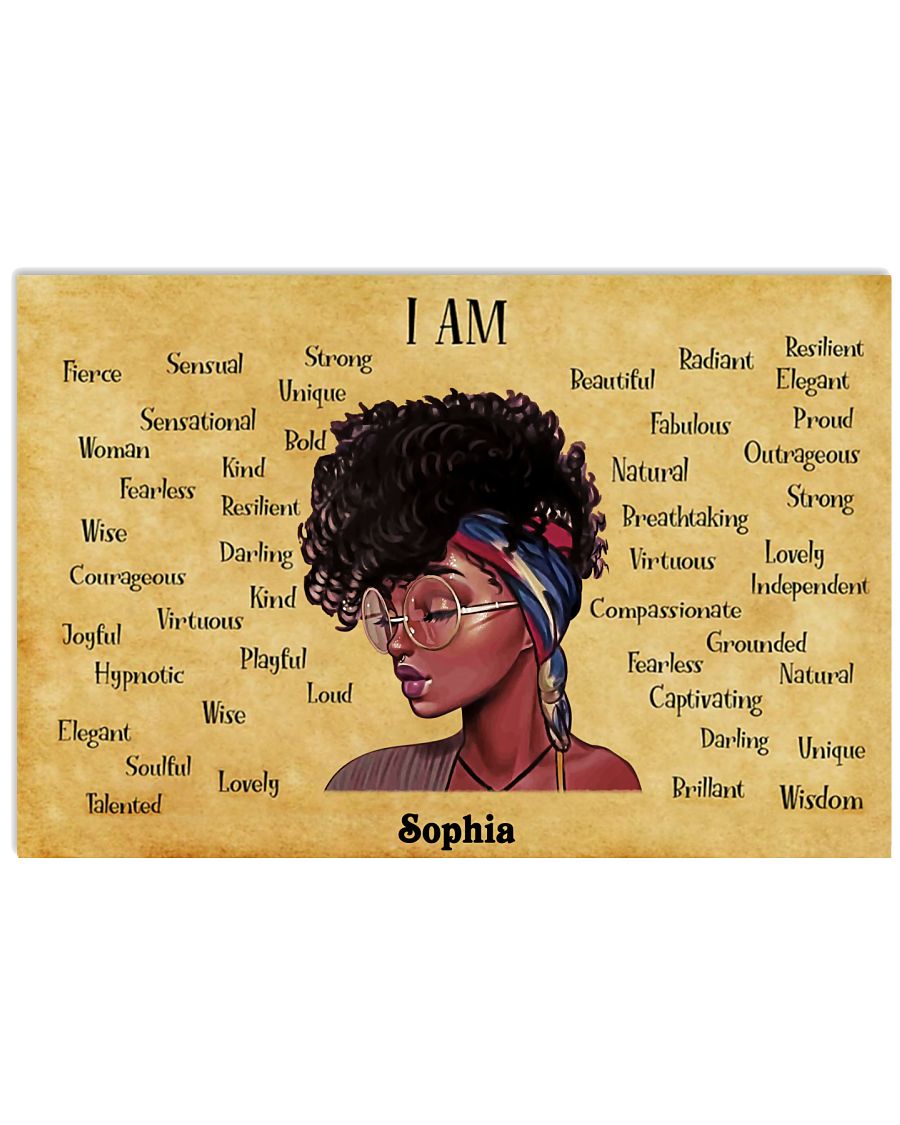 AFRO GIRL - I AM  - CUSTOM NAME