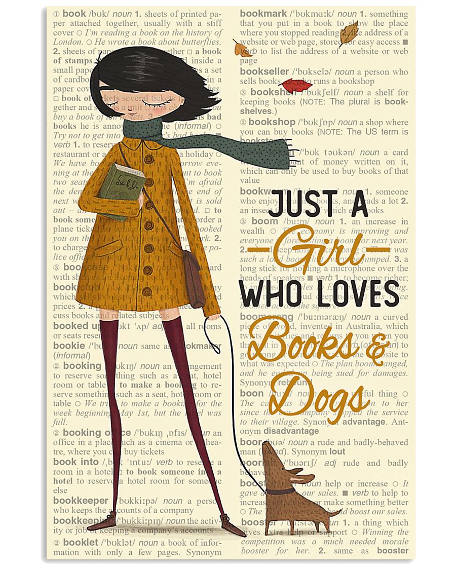 Dictionary Autumn Girl Love Books and Dogs