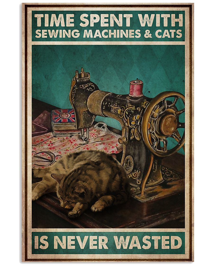 Time Spent With Sewing Machine And Cats 