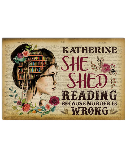 Personalized Reading Girl She Shed Murder Is Wrong