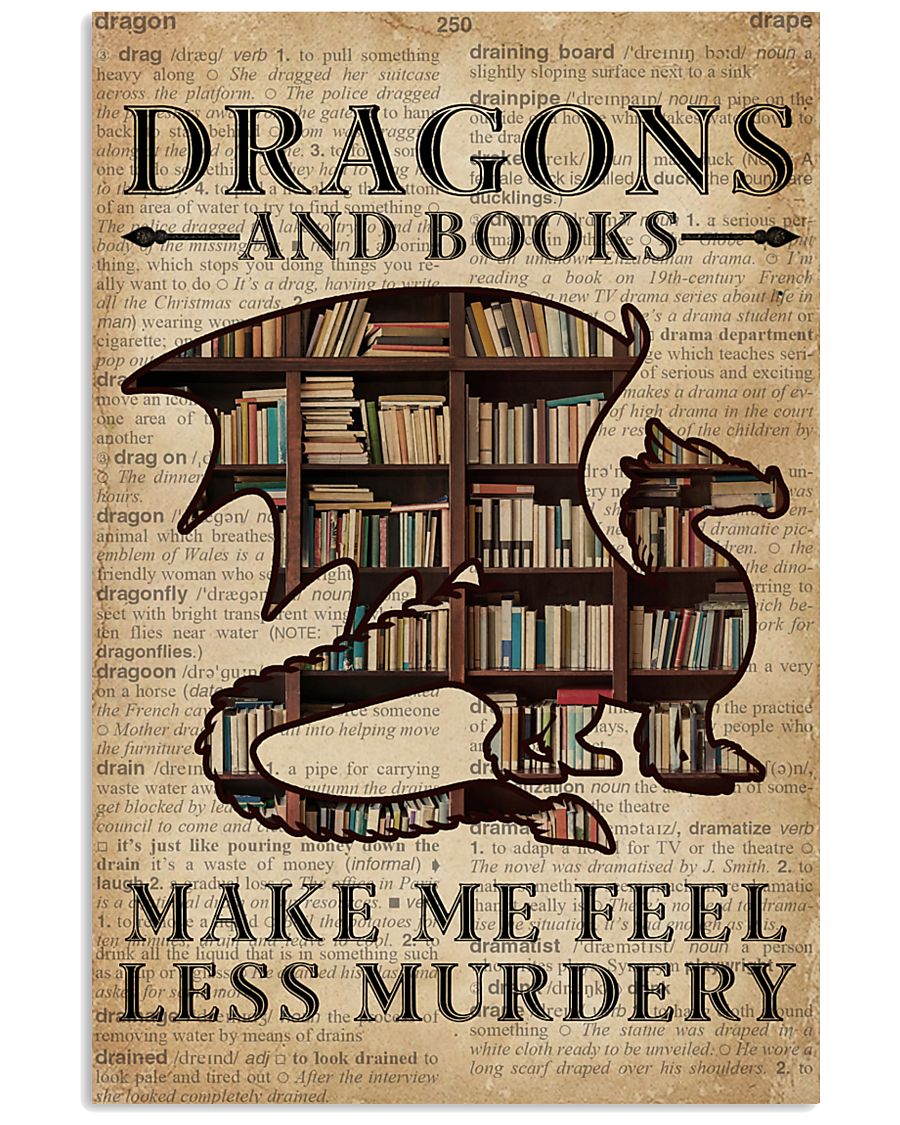 Dictionary Dragon And Books Girl Feel Less Murdery