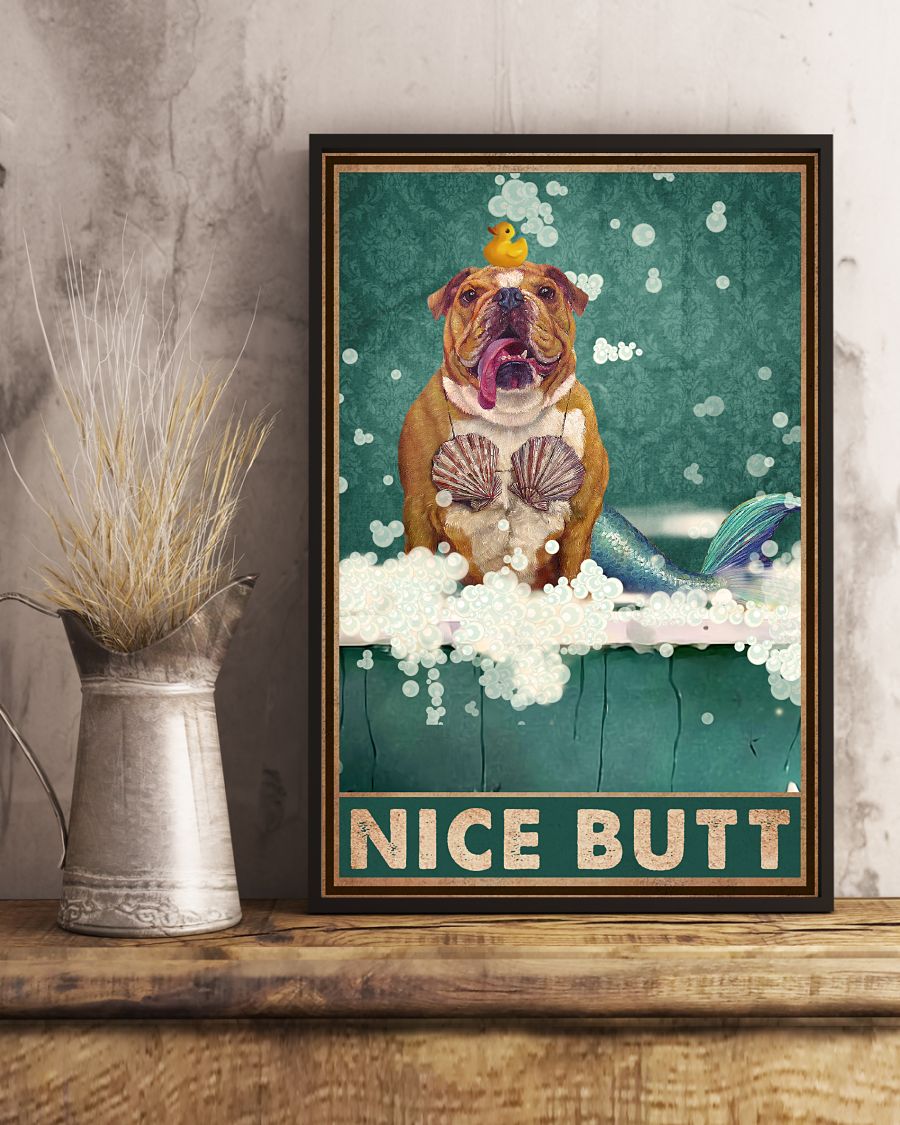 Nice Butt Poster - Dog Funny Bathroom Poster - Bathroom Wall Art Decor - No Frame Full Size 11''x17'' 16''x24'' 24''x36''