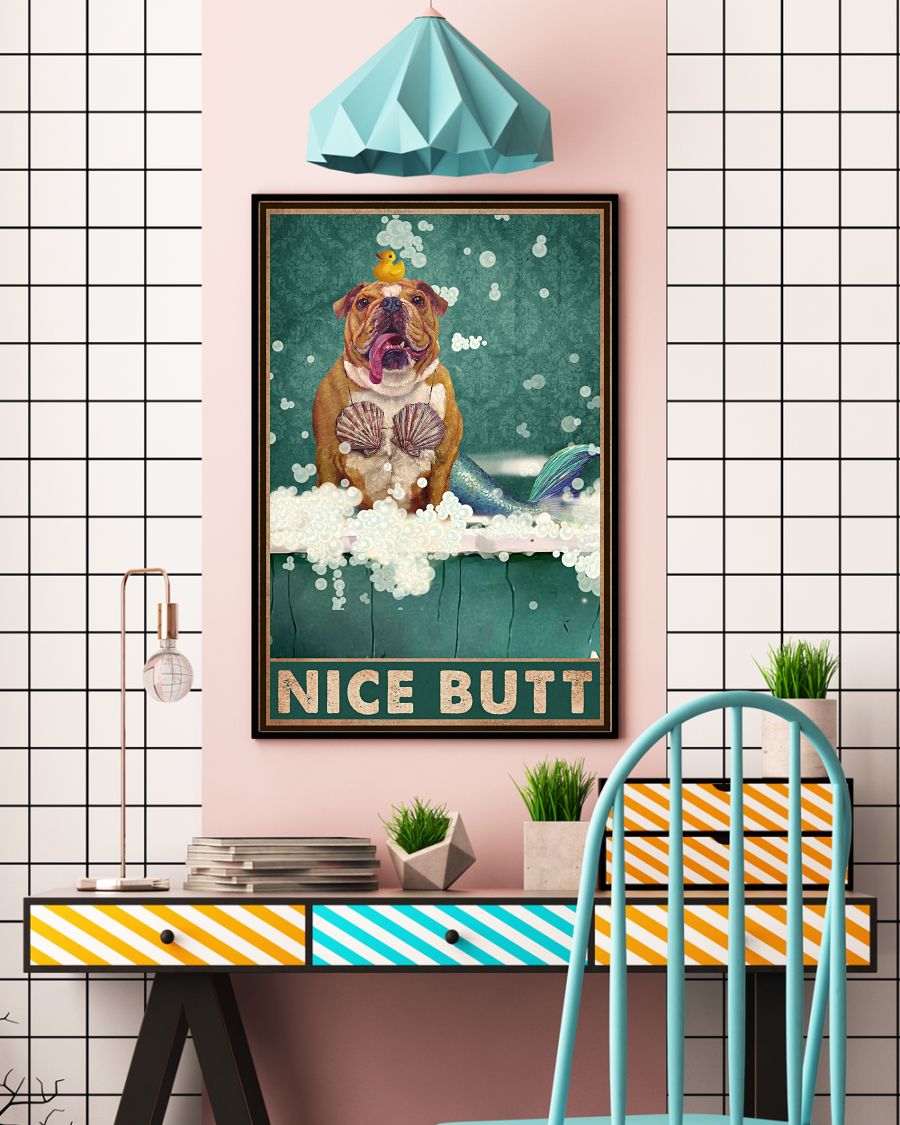 Nice Butt Poster - Dog Funny Bathroom Poster - Bathroom Wall Art Decor - No Frame Full Size 11''x17'' 16''x24'' 24''x36''