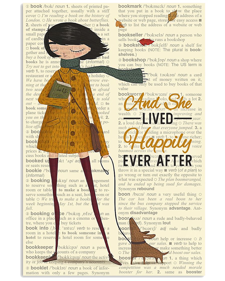 Dictionary Autumn Girl Lived Happily Dog Reading 