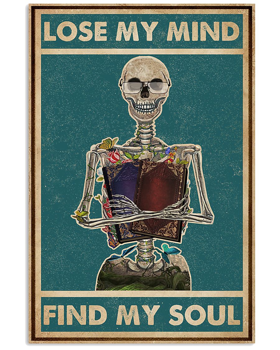 Retro Teal Lose My Mind Reading Skeleton