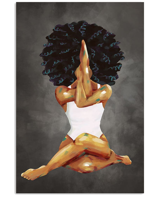 Black Girl Yoga Art LTX