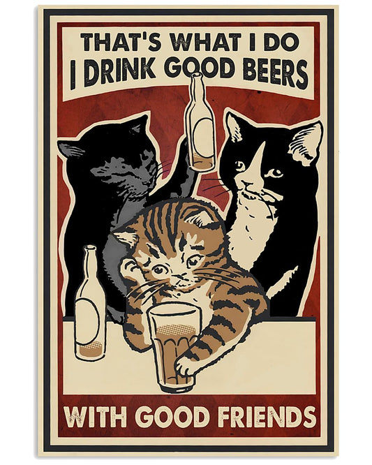 Cats Drink With Good Friend