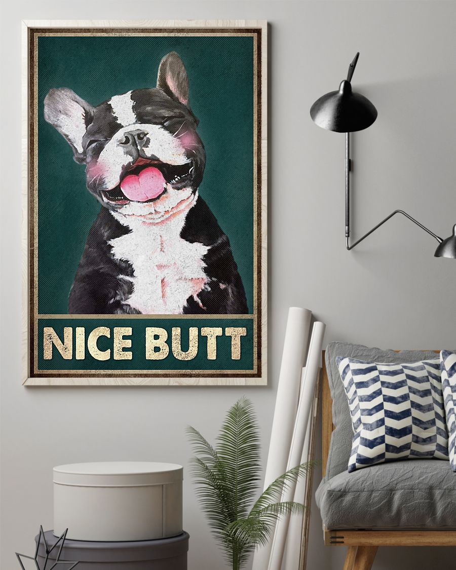 Nice Butt Poster - Dog Funny Toilet Poster - Bathroom Wall Art Decor - No Frame Full Size 11''x17'' 16''x24'' 24''x36''