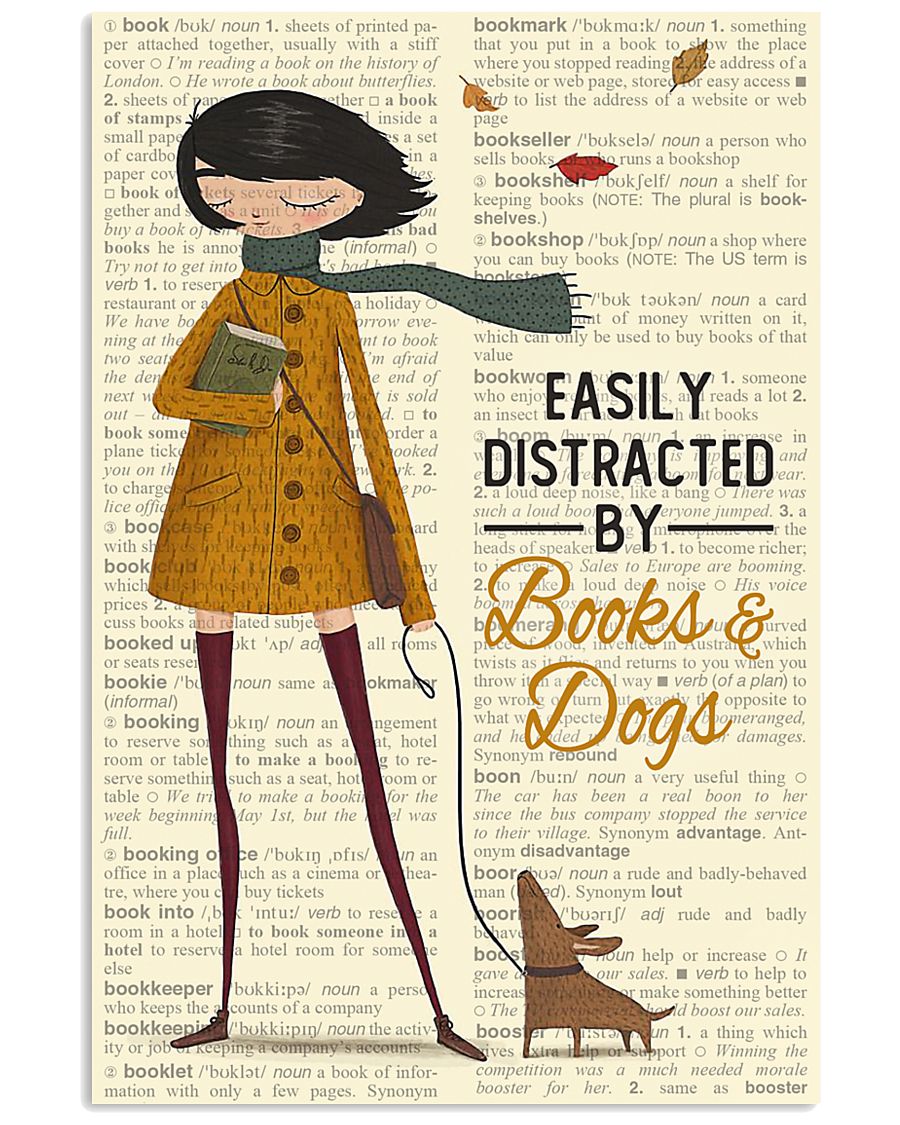 Dictionary Autumn Girl Distracted Dog Reading