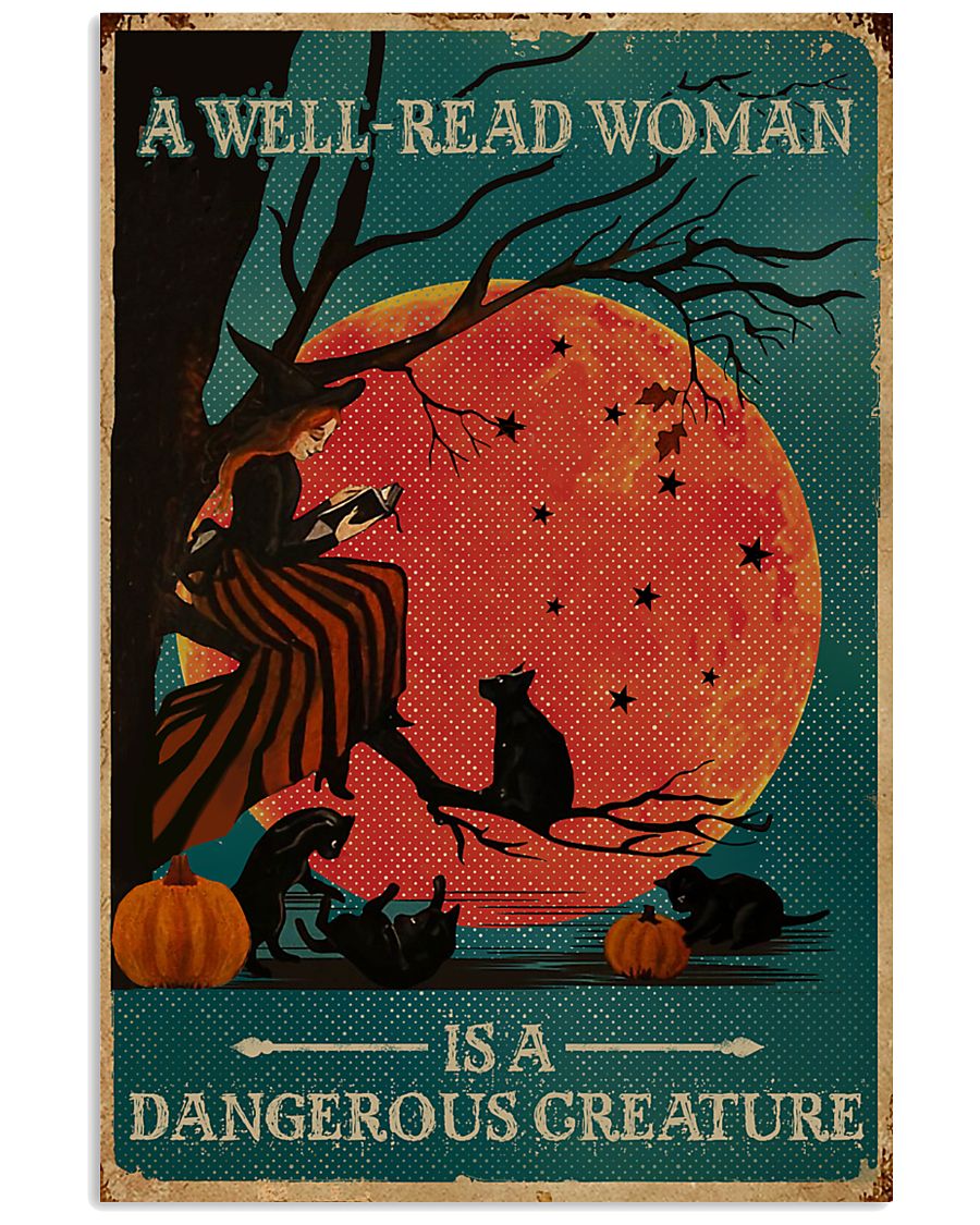 Retro Witch Dangerous Creature Reading