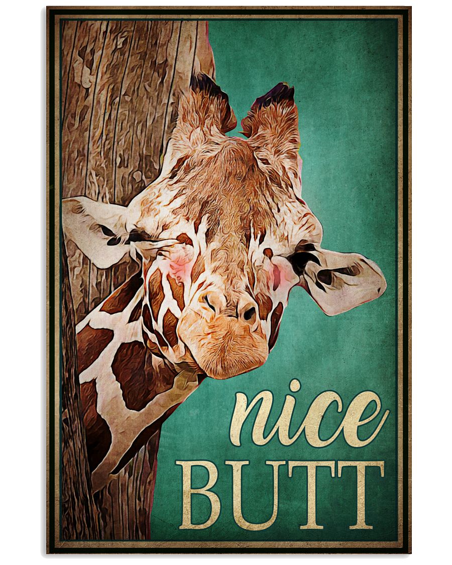 Nice Butt Poster - Giraffe Funny Toilet Poster - Bathroom Decor - No Frame Full Size 11''x17'' 16''x24'' 24''x36''