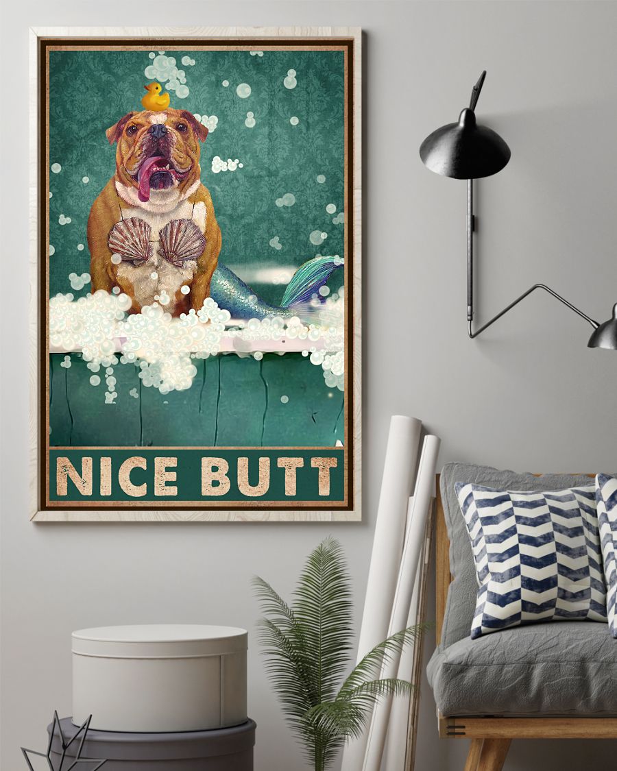 Nice Butt Poster - Dog Funny Bathroom Poster - Bathroom Wall Art Decor - No Frame Full Size 11''x17'' 16''x24'' 24''x36''