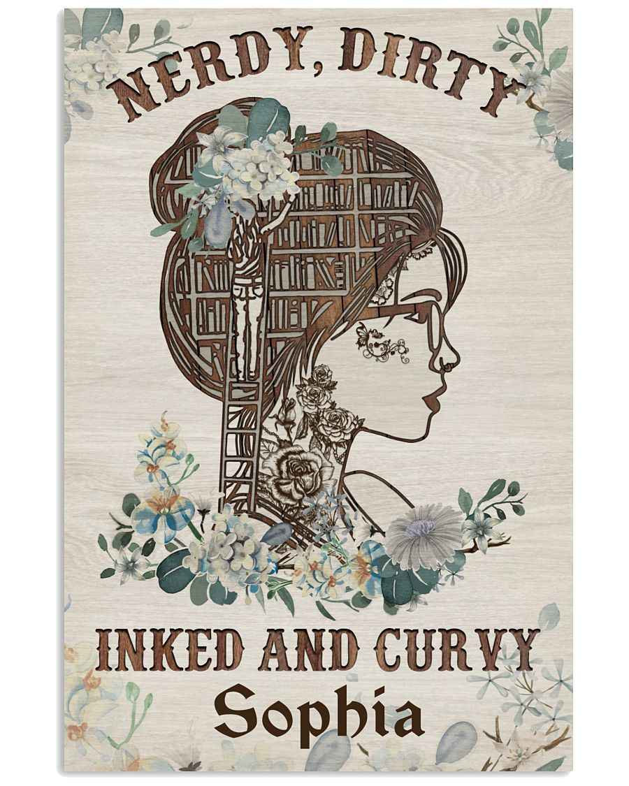 Personalized Reading Tattooed Girl Nerdy Inked